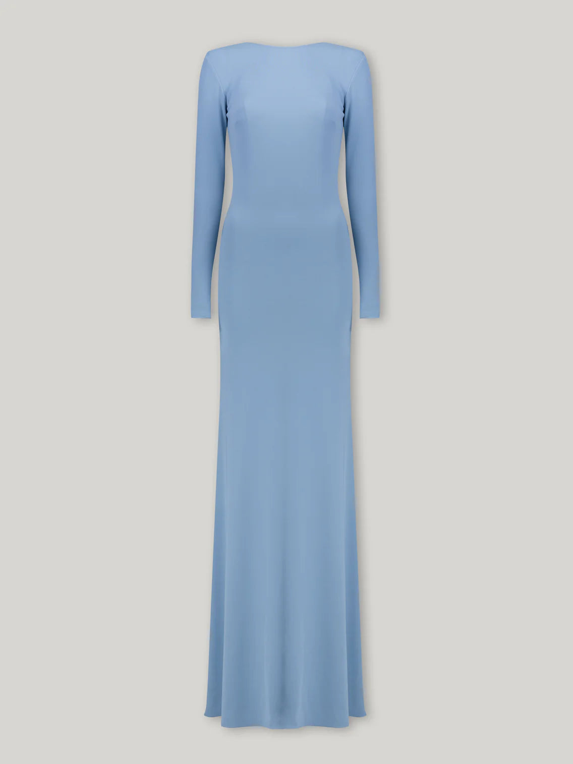 Long-Sleeve Shoulder-Deconstructed Backless Dress