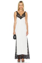 Deep V-Neck Sleeveless Lace Splicing Dress