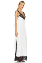 Deep V-Neck Sleeveless Lace Splicing Dress