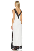 Deep V-Neck Sleeveless Lace Splicing Dress