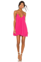 Spaghetti-Strap Deep-V Chiffon Mini Dress