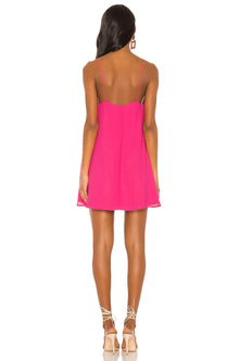 Spaghetti-Strap Deep-V Chiffon Mini Dress