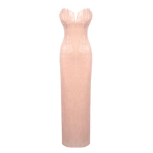 Shell-Shaped Strapless Sequin Dress
