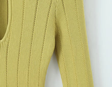 Open-Knit Ribbed Bell Sleeve Mini Dress with Hip Knot