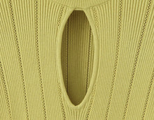 Open-Knit Ribbed Bell Sleeve Mini Dress with Hip Knot