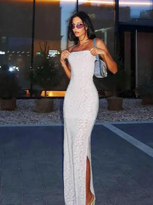 Strapless Side Slit Dress