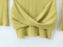 Open-Knit Ribbed Bell Sleeve Mini Dress with Hip Knot