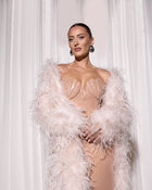 Shell-Shaped Strapless Sequin Dress