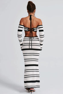 Striped Halter Top Maxi Dress Sets