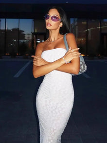 Strapless Side Slit Dress