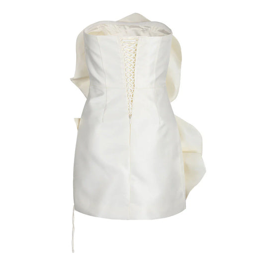 Strapless 3D Flower Mini Dress