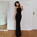 High Neck Sleeveless Metallic Bodycon Dress