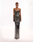 Sequin Spaghetti Strap Corset Top and Skirt Two-Piece Set
