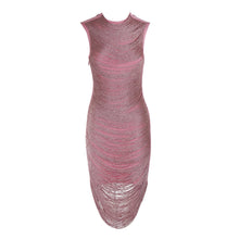 Crew-Neck Sleeveless Bandage Fringe Dress