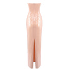 Shell-Shaped Strapless Sequin Dress