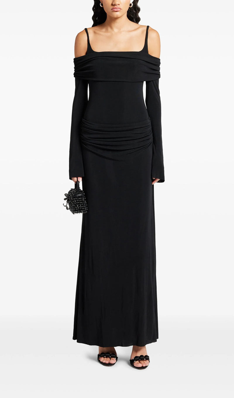 Off Shoulder Slip Maxi Dress