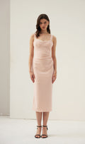 Solid A Line Midi Dress