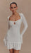 Pointelle Long Sleeve Mini Dress