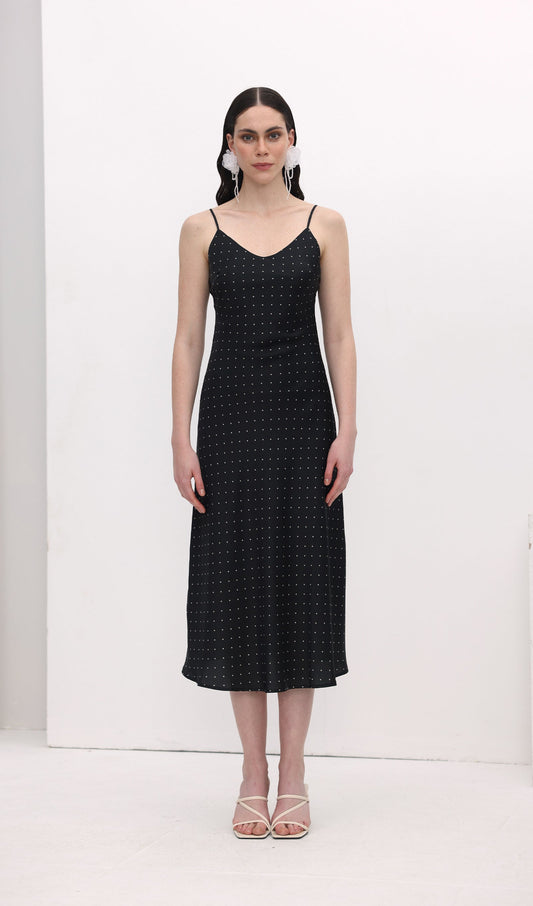 Polka Dot Slip Midi Dress