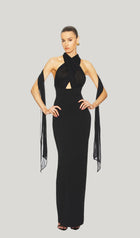 Halter Mesh Maxi Dress