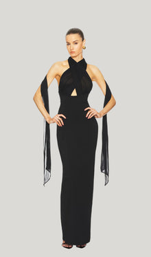 Halter Mesh Maxi Dress