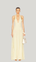 Halter V Neck Maxi Dress