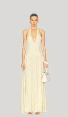 Halter V Neck Maxi Dress