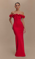 Ruffle Off Shoulder Maxi Dress