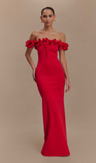 Ruffle Off Shoulder Maxi Dress