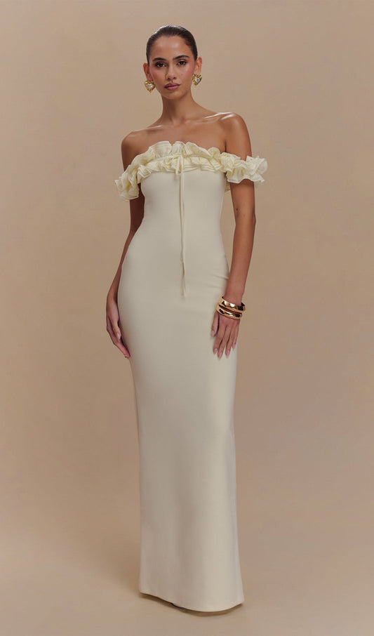 Ruffle Off Shoulder Maxi Dress