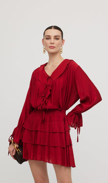 Ruffled Layered Mini Skirt Two Piece Sets