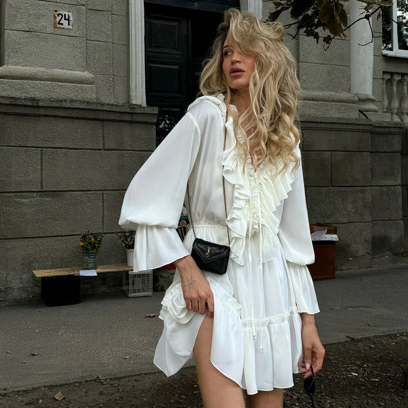 Short Dress Long Sleeve Boho Chic