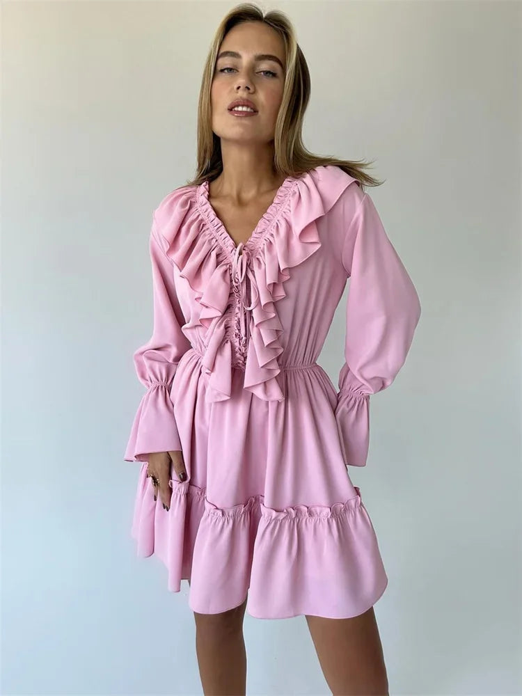 Short Dress Long Sleeve Boho Chic
