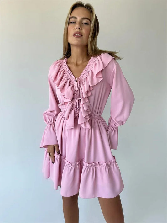 Short Dress Long Sleeve Boho Chic