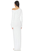 Asymmetrical Off-Shoulder Knit Long-Sleeve Dress