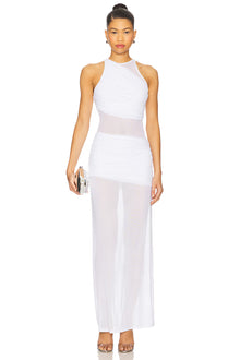 Sleeveless Small V-Neck Semi-Sheer Mesh Dress