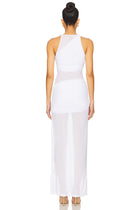 Sleeveless Small V-Neck Semi-Sheer Mesh Dress