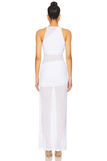 Sleeveless Small V-Neck Semi-Sheer Mesh Dress