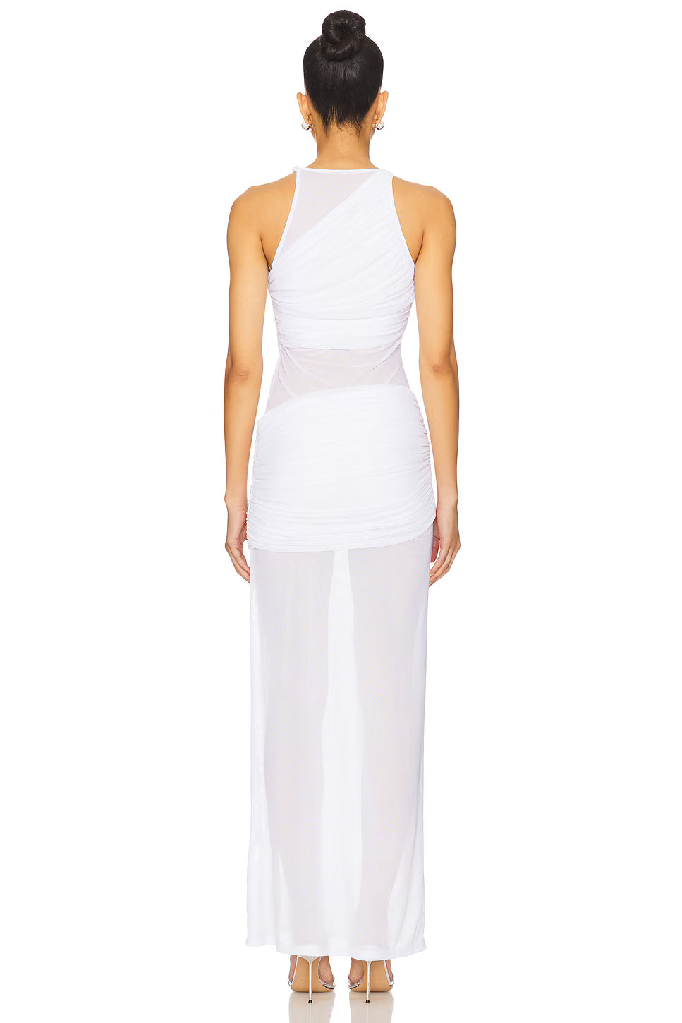 Sleeveless Small V-Neck Semi-Sheer Mesh Dress