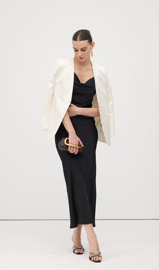 Satin V Neck Blazer