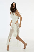 Regina Sequin Embellished Bodysuit & Asymmetric Skirt Set