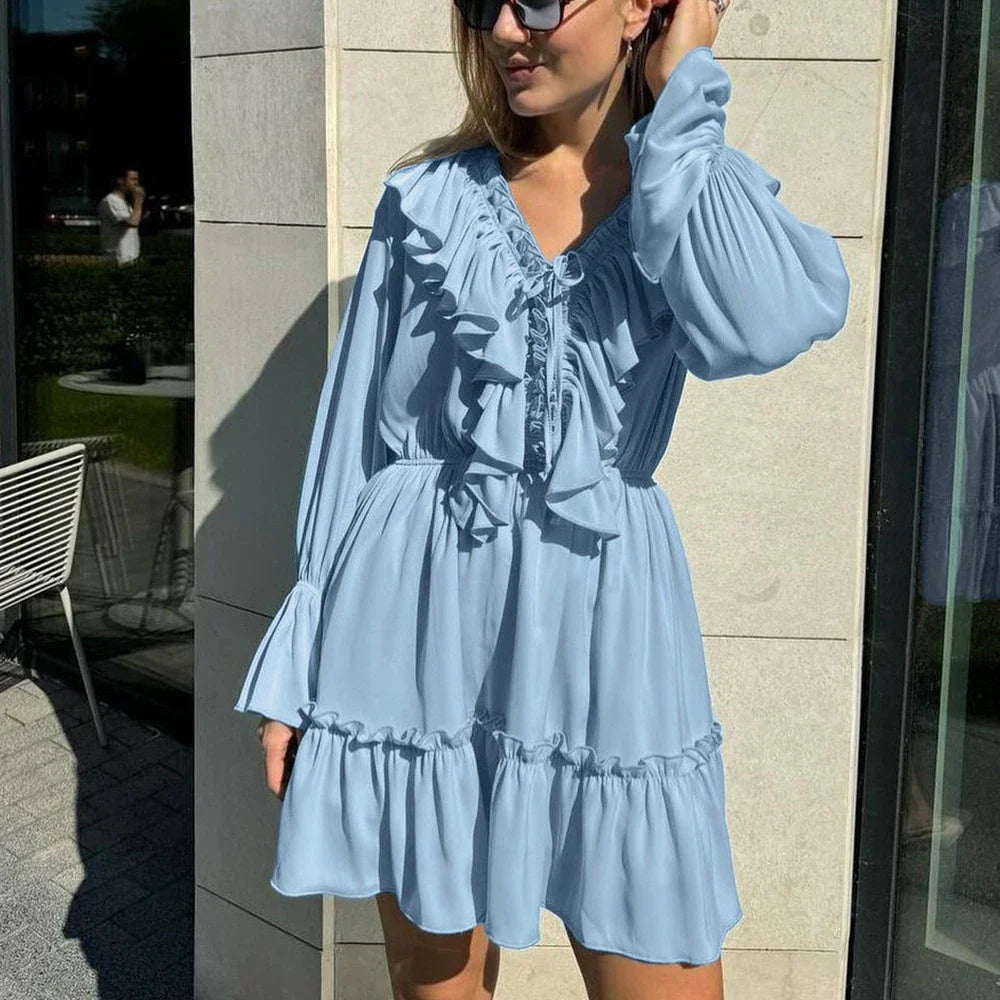 Short Dress Long Sleeve Boho Chic