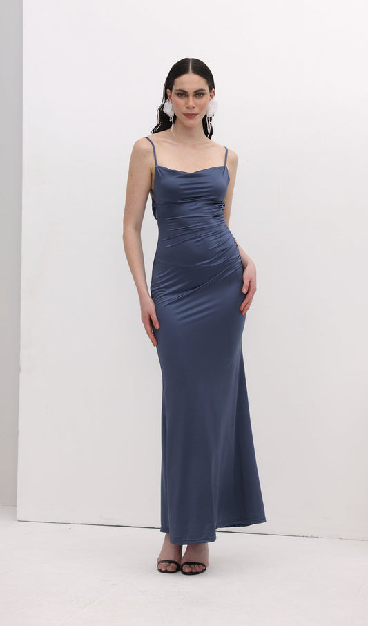 Sexy Cowl Back Maxi Dress
