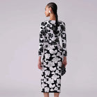 Long Sleeve Weave Flowers 2 Pieces Bodycon Bandage Set