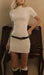 Short Sleeved Rib Knit Mini Dress