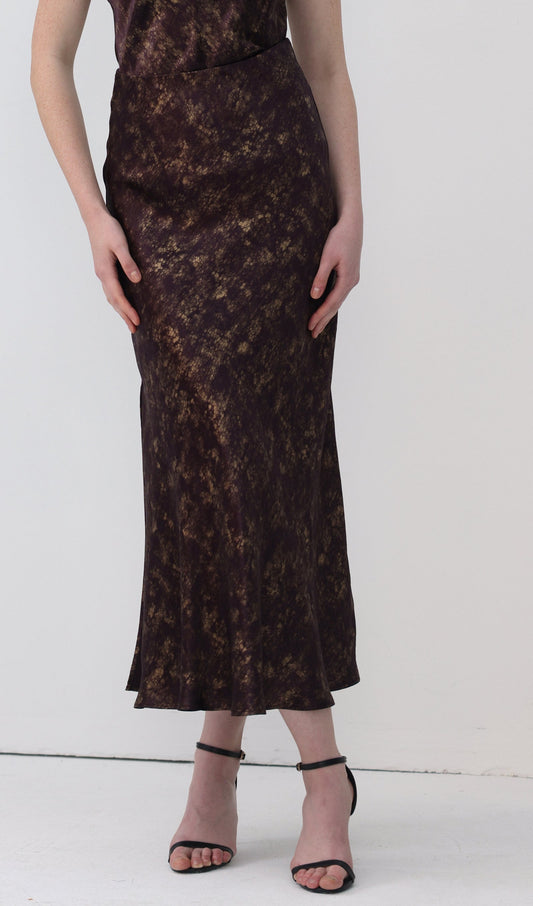 Satin Printed Slip Two Piece Sets Skirt