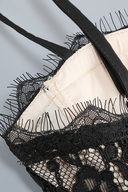 Slip Lace-detailing Midi Dress