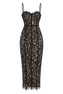 Spaghetti Strap Lace Bodycon Dress