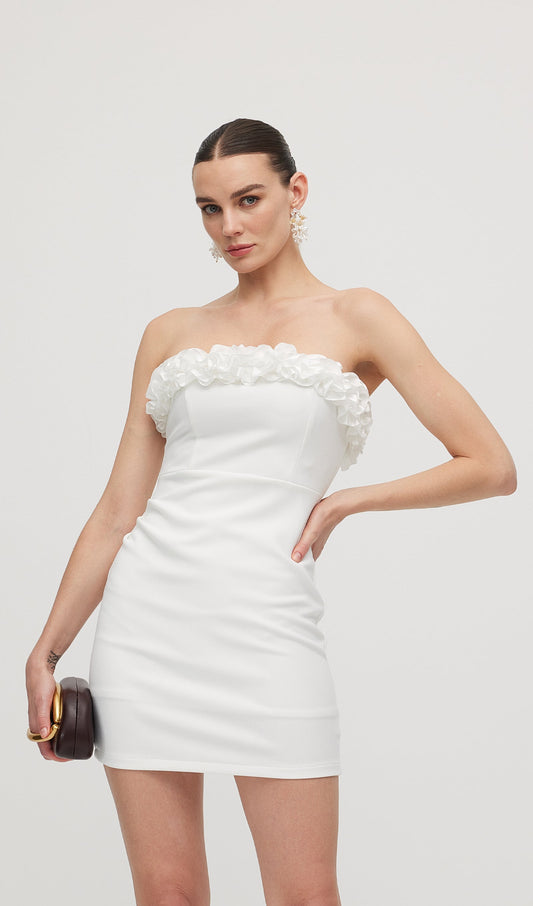 Solid Petal Mini Dress