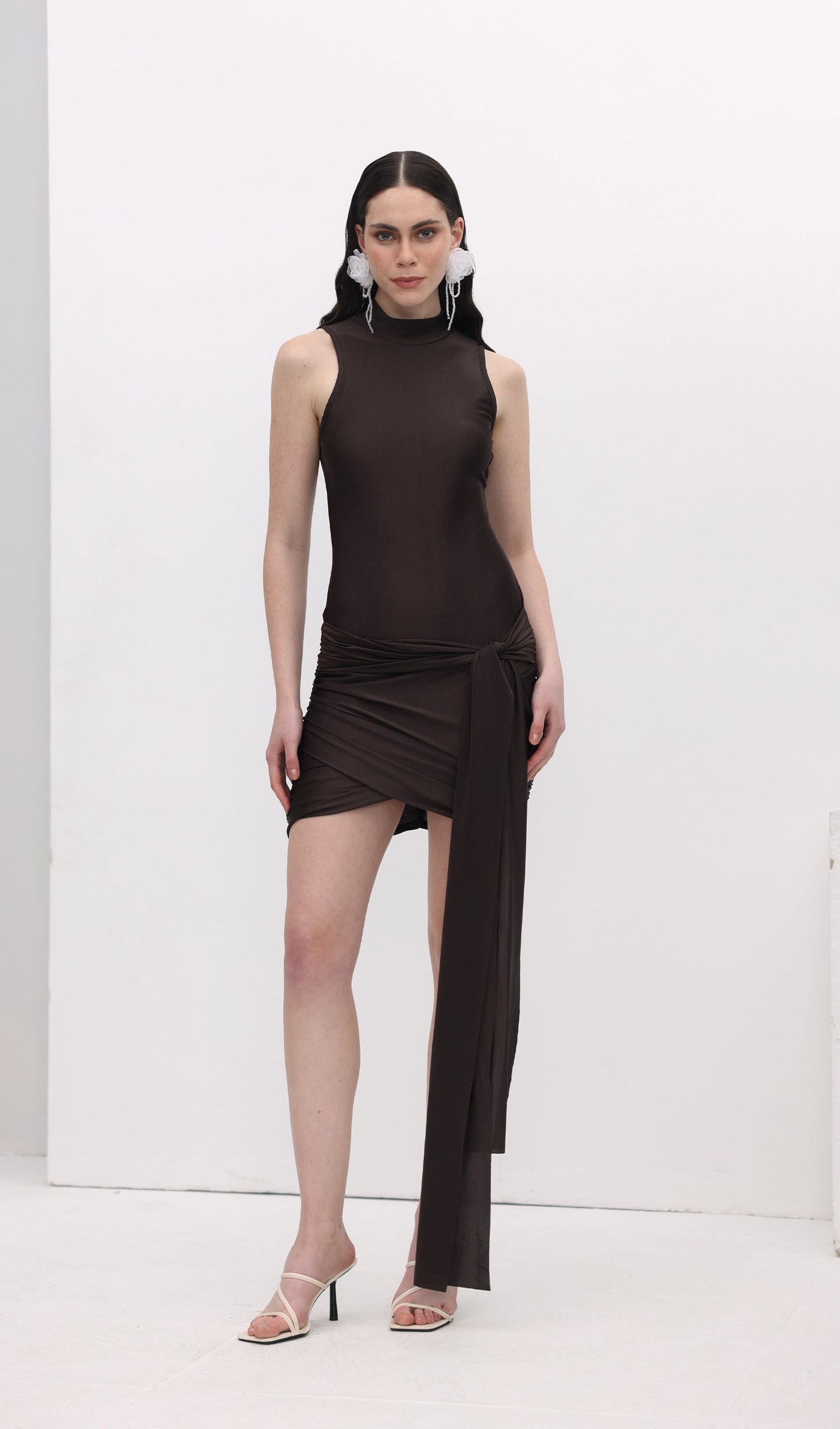 Solid Slinky Mini Dress